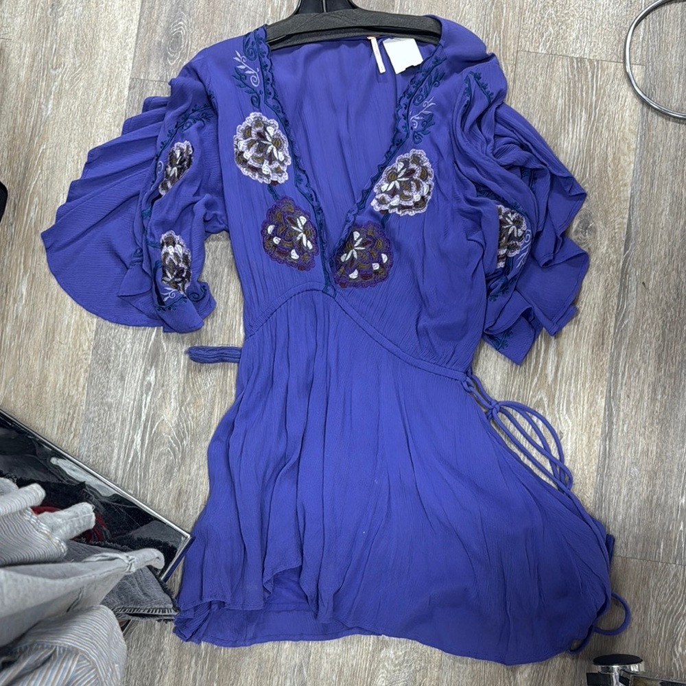 Free People Purple Long Sleeve Dress